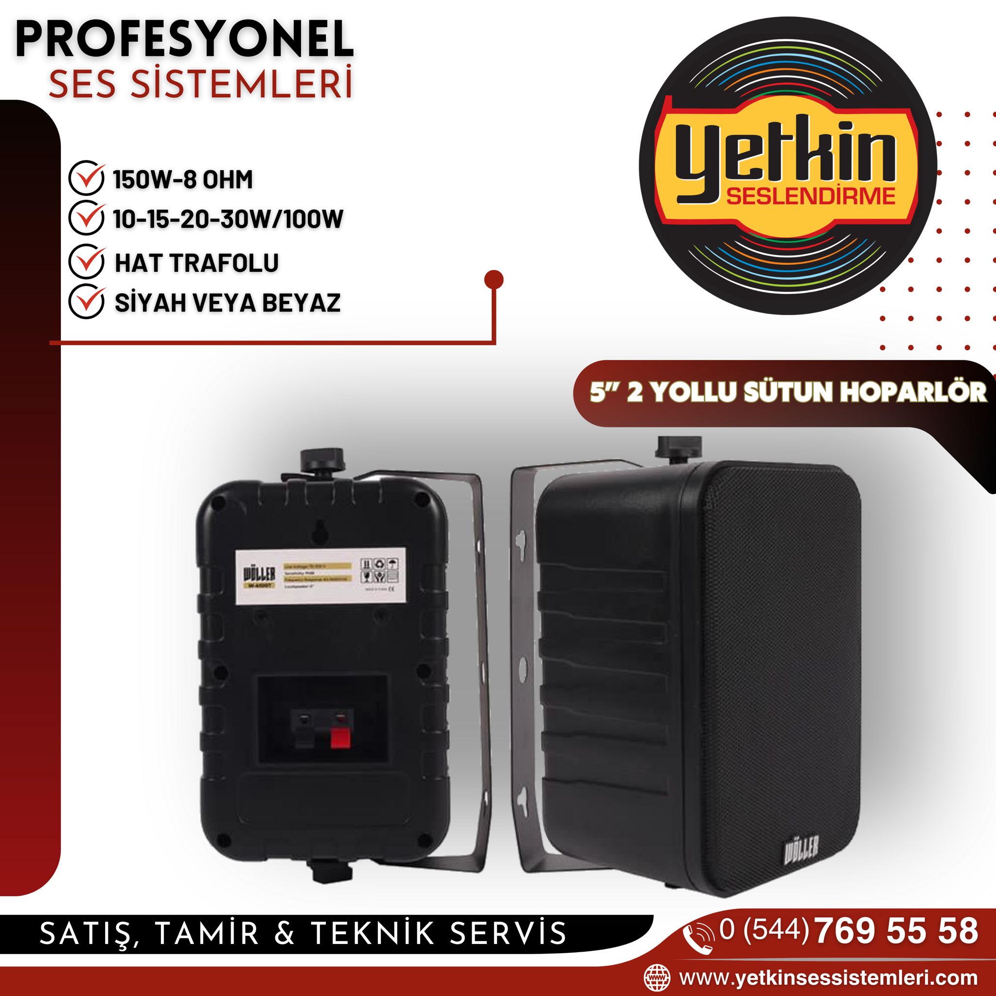 5” 2 YOLLU SÜTUN HOPARLÖR