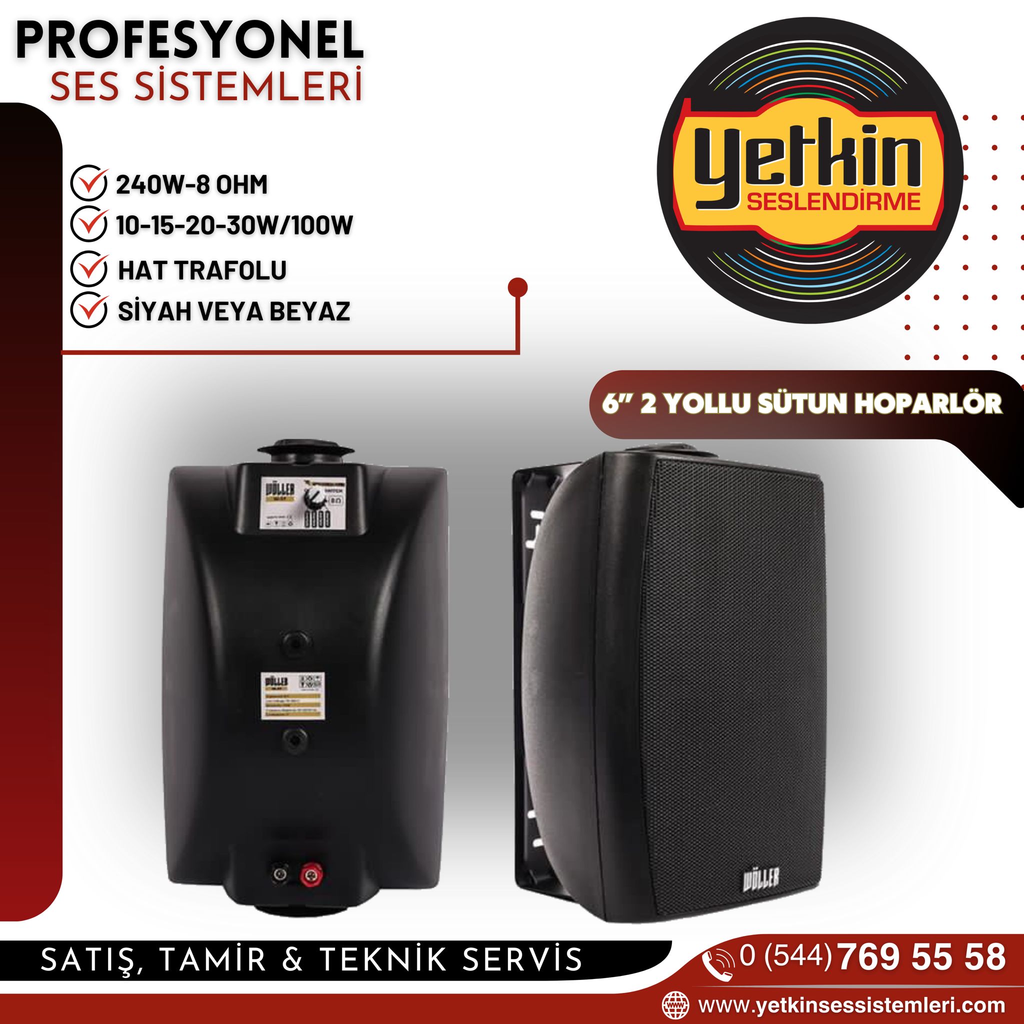 6” 2 YOLLU SÜTUN HOPARLÖR